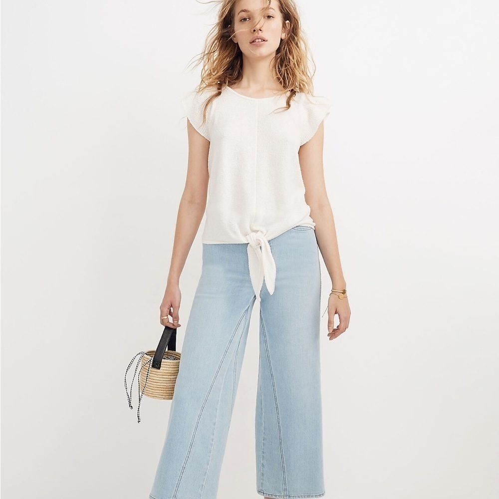 Madewell Tie-Front Marin Sweater Tee size XS
